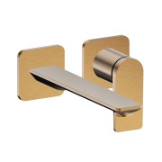 Mitigeur lavabo large 2 trous or rose brosse - CRISTINA ONDYNA BA25934P 