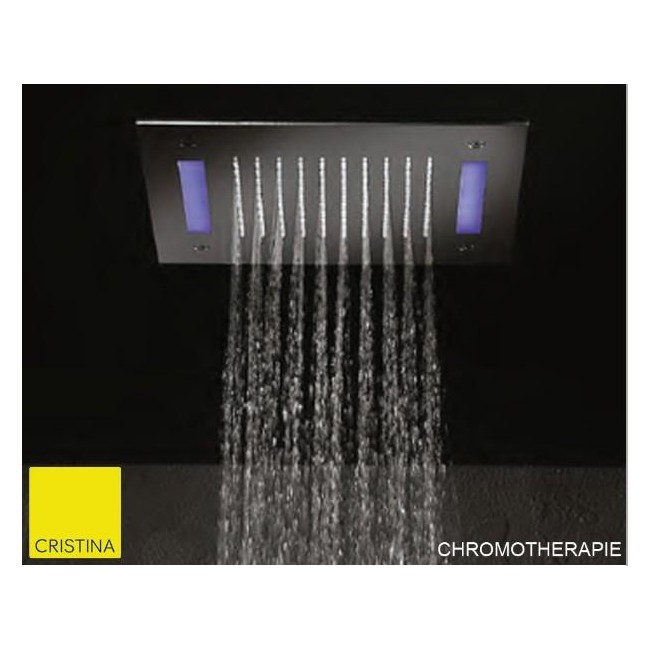 Ciel de pluie carrée 30 cm avec télécommande Chromothérapie HYDROTHERAPIE - CRISTINA ONDYNA TT30051