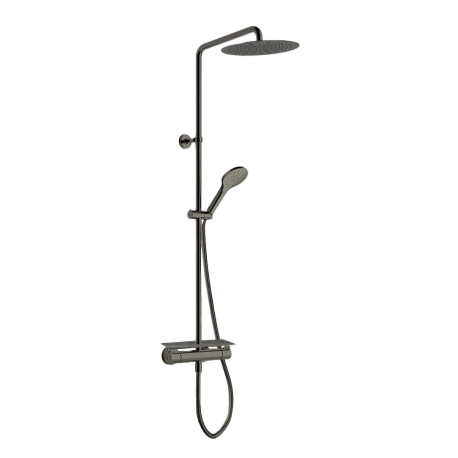 Colonne de douche porte savon  omega chromé noir brossé - CRISTINA ONDYNA OG48775 