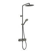 Colonne de douche porte savon  omega chromé noir brossé - CRISTINA ONDYNA OG48775 