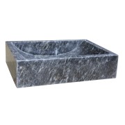 Vasque en pierre rectangulaire 110/45/10 cm noir marbré - CRISTINA ONDYNA UC3111007 