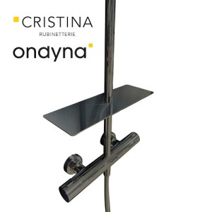 Porte savon pour colonnes cristina chrome noir brosse - CRISTINA ONDYNA AB00375 