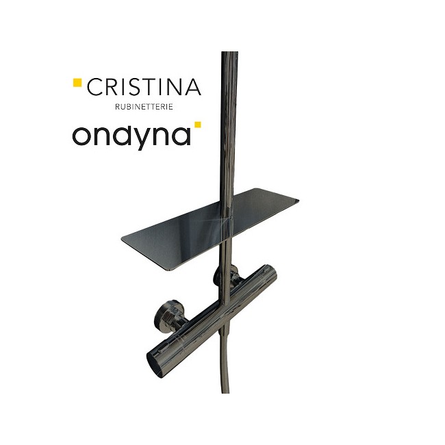 Porte savon pour colonnes cristina chrome noir brosse - CRISTINA ONDYNA AB00375 
