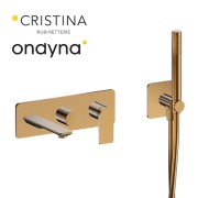Façade encastrée bain douche 2 sortiesor rose brosse - CRISTINA ONDYNA BA10234P 