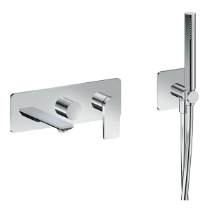 Façade encastrée bain douche 2 sorties chromé - CRISTINA ONDYNA BA10251 