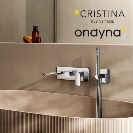Façade encastrée bain douche 2 sorties chromé - CRISTINA ONDYNA BA10251 