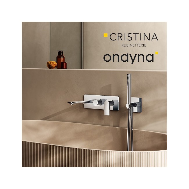 Façade encastrée bain douche 2 sorties chromé - CRISTINA ONDYNA BA10251 