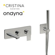 facade encastrée bain douche 2 sorties metal brosse - CRISTINA ONDYNA BA10277 