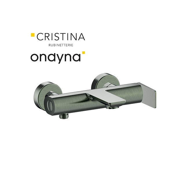 Mitigeur bain douche mural chrome noir brosse - CRISTINA ONDYNA BA10775 