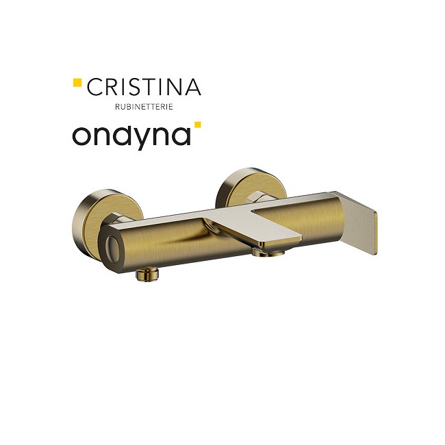 Mitigeur bain douche mural or brosse - CRISTINA ONDYNA BA10796P 