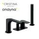 Mitigeur bain-douche 4 trous sur gorge black mat - CRISTINA ONDYNA BA18113