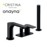 Mitigeur bain-douche 4 trous sur gorge black mat - CRISTINA ONDYNA BA18113