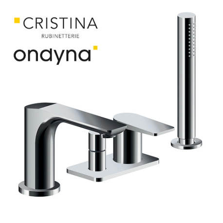 Mitigeur bain-douche 4 trous sur gorge chromé - CRISTINA ONDYNA BA18151 