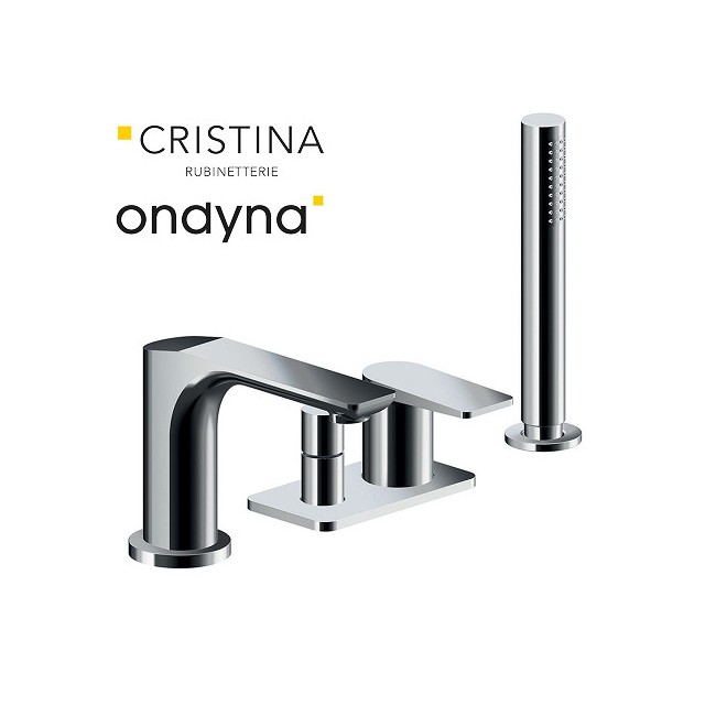 Mitigeur bain-douche 4 trous sur gorge chromé - CRISTINA ONDYNA BA18151 