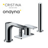 Mitigeur bain-douche 4 trous sur gorge chromé - CRISTINA ONDYNA BA18151 