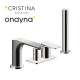 Mitigeur bain-douche 4 trous sur gorge metal brosse - CRISTINA ONDYNA BA18177
