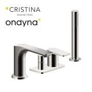 Mitigeur bain-douche 4 trous sur gorge metal brosse - CRISTINA ONDYNA BA18177 