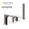 Mitigeur bain-douche 4 trous sur gorge metal brosse - CRISTINA ONDYNA BA18177