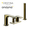 Mitigeur bain-douche 4 trous sur gorge or brosse - CRISTINA ONDYNA BA18196P