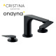 Lavabo melangeur 3 trous blade black mat - CRISTINA ONDYNA BA20513