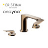 Lavabo melangeur 3 trous blade or rose brosse - CRISTINA ONDYNA BA20534P