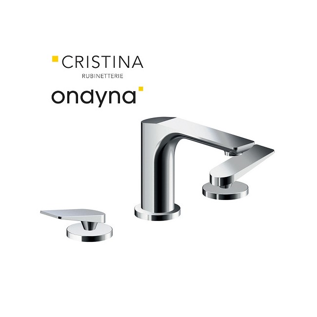 Lavabo melangeur 3 trous blade chrome - CRISTINA ONDYNA BA20551 