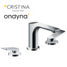 Lavabo melangeur 3 trous blade chrome - CRISTINA ONDYNA BA20551