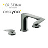 Lavabo melangeur 3 trous blade chrome noir brosse - CRISTINA ONDYNA BA20575