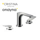 Lavabo melangeur 3 trous blade metal brosse - CRISTINA ONDYNA BA20577