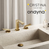 Lavabo melangeur 3 trous blade or brosse - CRISTINA ONDYNA BA20596P