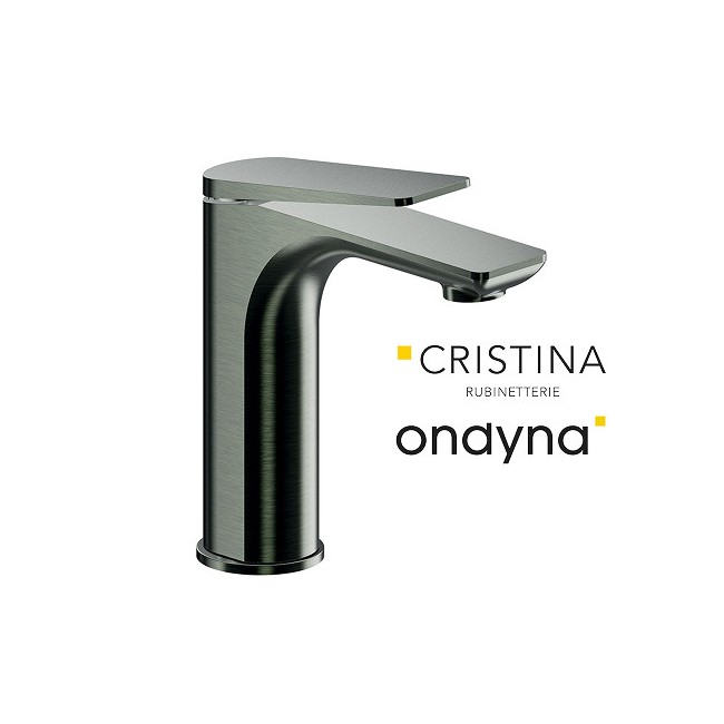 Mitigeur lavabo regular blade vidage up&d chrome noir brosse - CRISTINA ONDYNA BA22075 