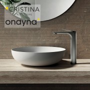 Mitigeur lavabo haut avec vidage up&down chrome noir brosse - CRISTINA ONDYNA BA22275 