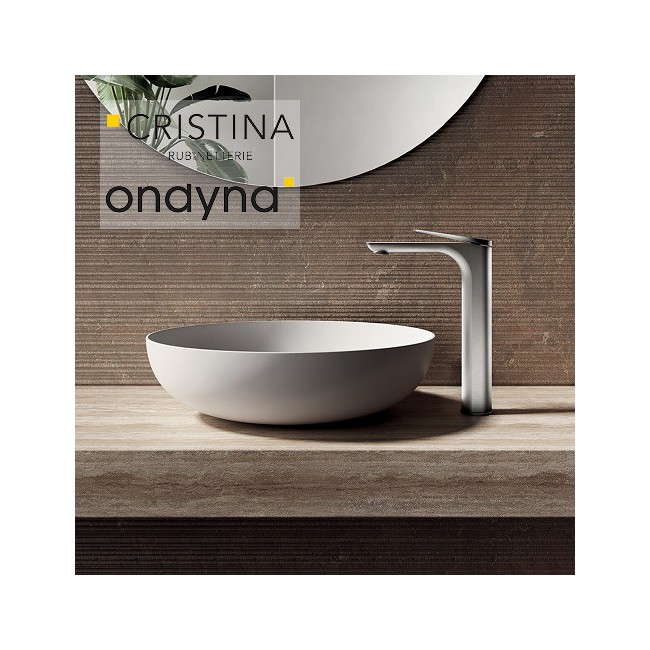 Mitigeur lavabo haut avec vidage up&down metal brosse - CRISTINA ONDYNA BA22277 