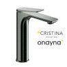 Mitigeur lavabo mi-haut ac vidage up&down chrome noir brosse - CRISTINA ONDYNA BA22775