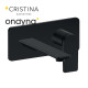 Façade mitigeur lavabo encastré ac plaque bec 185 mm blackmat - CRISTINA ONDYNA BA25613