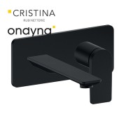 Façade mitigeur lavabo encastré ac plaque bec 185 mm blackma - CRISTINA ONDYNA BA25613 