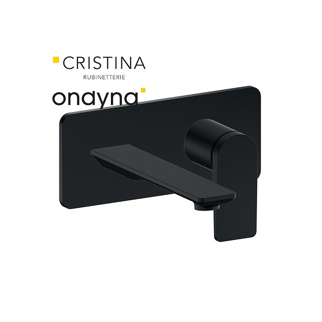 Façade mitigeur lavabo encastré ac plaque bec 185 mm blackma - CRISTINA ONDYNA BA25613 