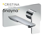 Façade mitigeur lavabo encastré ac plaque bec 185 mm chromé - CRISTINA ONDYNA BA25651 