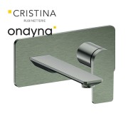 Façade mitigeur lavabo encastré bec 185 mm chrome noir bross - CRISTINA ONDYNA BA25675 