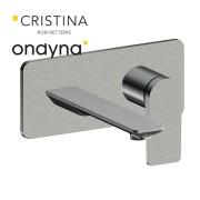 Façade mitigeur lavabo encastré bec de 185 mm metal brosse - CRISTINA ONDYNA BA25677 