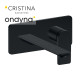 Façade mitigeur lavabo encastré ac plaque bec 225 mm blackmat - CRISTINA ONDYNA BA25813