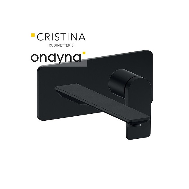 Façade mitigeur lavabo encastré ac plaque bec 225 mm blackma - CRISTINA ONDYNA BA25813 