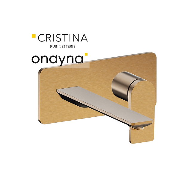 Façade mitigeur lavabo encastré bec de 225 mm or rose brosse - CRISTINA ONDYNA BA25834P 