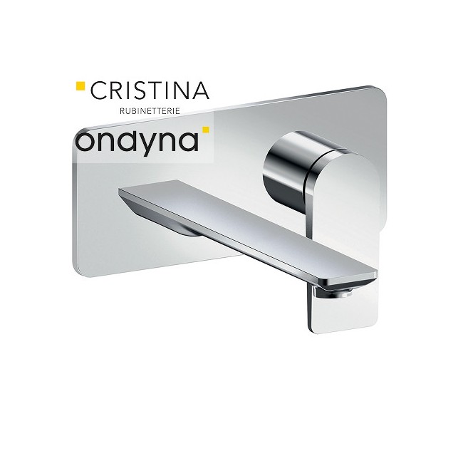 Façade mitigeur lavabo encastré avec plaque bec de 225 mm  - CRISTINA ONDYNA BA25851 