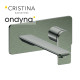 Façade mitigeur lavabo encastré bec 225 mm chrome noir brossé - CRISTINA ONDYNA BA25875