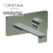 Façade mitigeur lavabo encastré bec 225 mm chrome noir bross - CRISTINA ONDYNA BA25875 