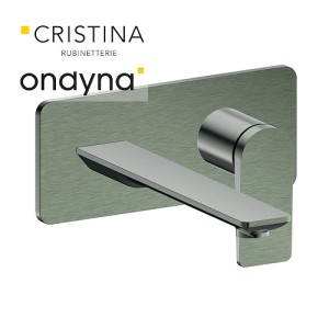 Façade mitigeur lavabo encastré bec 225 mm chrome noir bross - CRISTINA ONDYNA BA25875 
