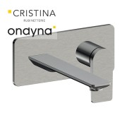 Façade mitigeur lavabo encastré bec de 225 mm metal brosse - CRISTINA ONDYNA BA25877 