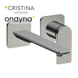 Lavabo large 2 trous metal brosse - CRISTINA ONDYNA BA25977 