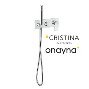 Façade douche/bain douche 2 sorties chromé - CRISTINA ONDYNA BA60251 